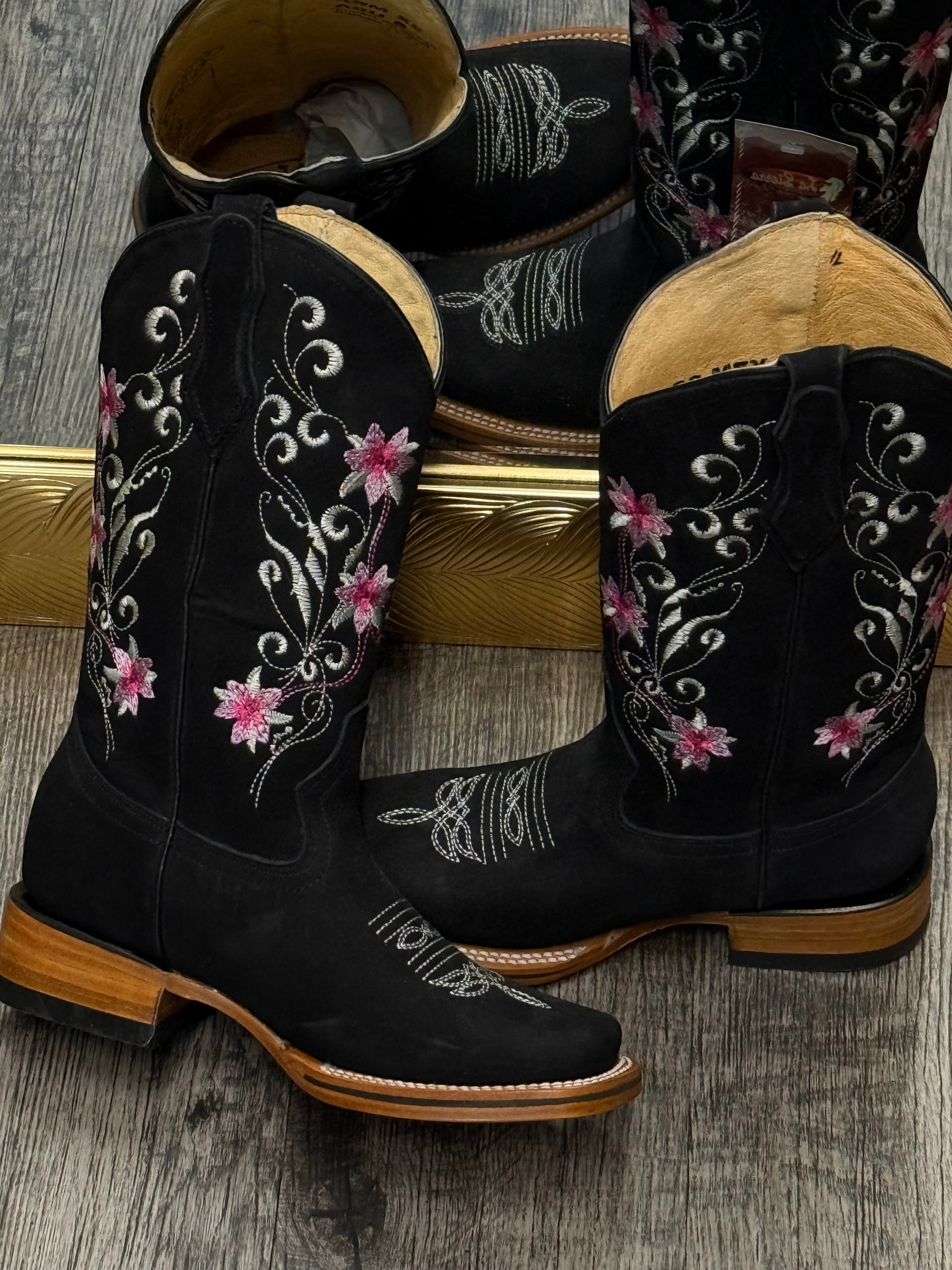 Tania | Women’s Square Toe Boots ( Black)