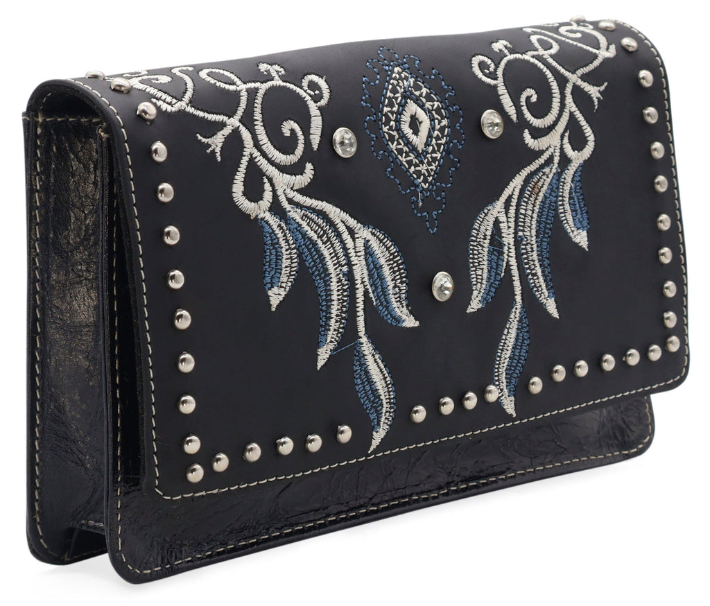 Silverton Mary All Leather Western Clutch Bag (Black)