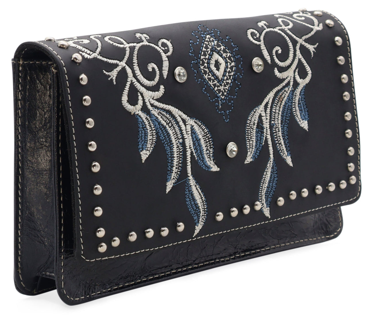 Silverton Mary All Leather Western Clutch Bag (Black)