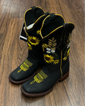Lucy| Womens Black Nobuck Square Toe Rodeo Boot