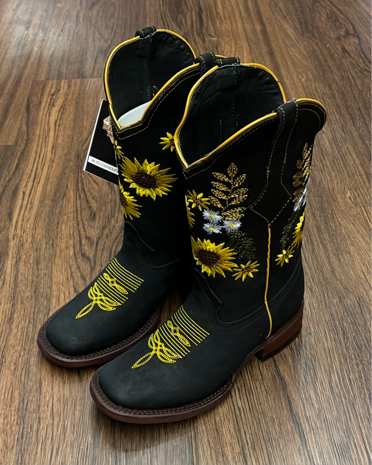 Lucy| Womens Black Nobuck Square Toe Rodeo Boot