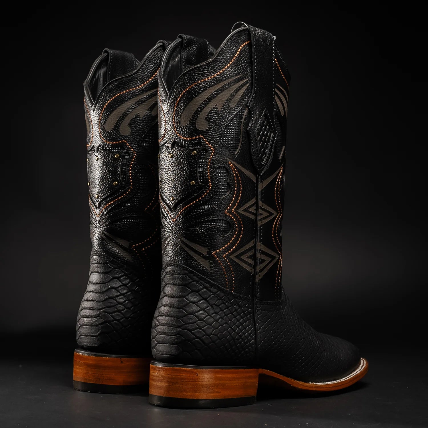 MEN'S MAMBA PYTHON TRIBUTE SQUARE TOE BOOT BLACK