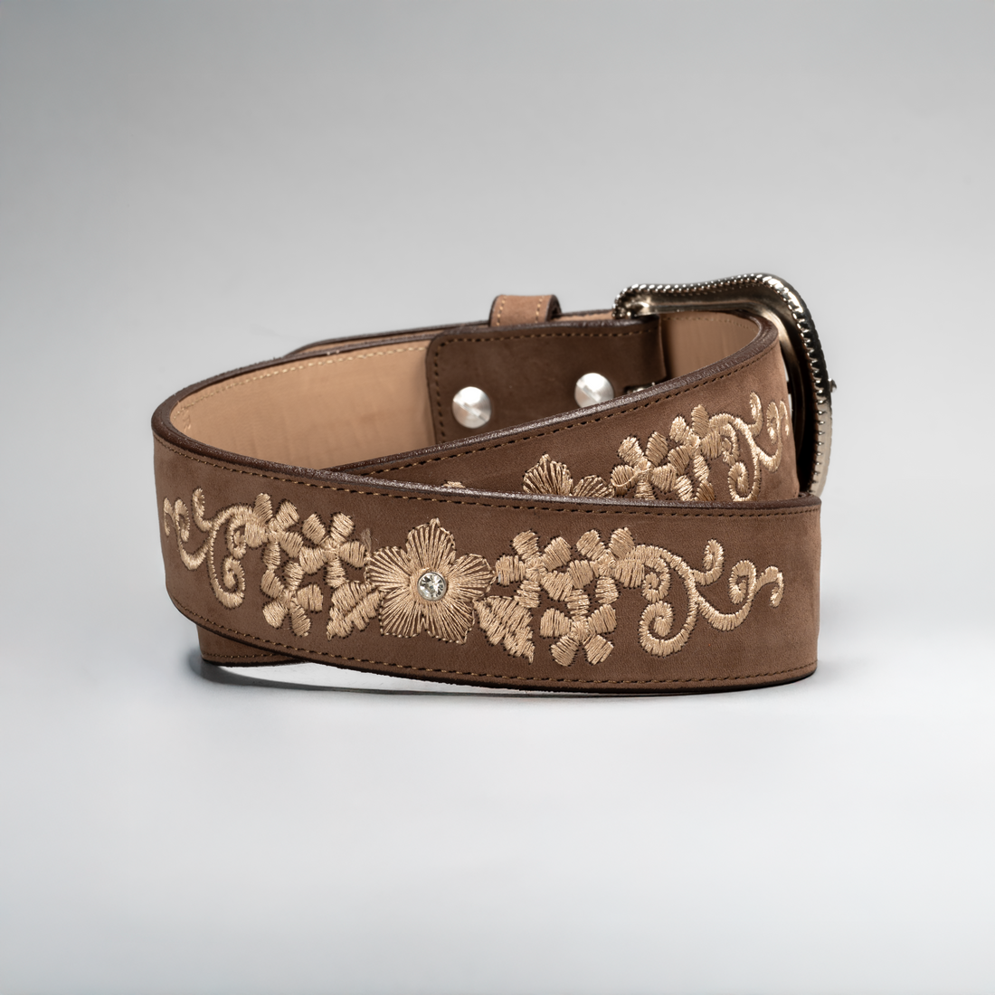 WOMEN'S FLORENCE LEATHER ARTISANAL EMBROIDERY COWBOY BELT