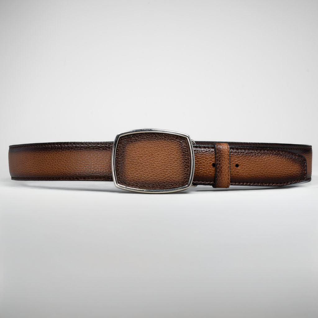 MEN'S PLAIN LEATHER FORMAL COWBOY BELT