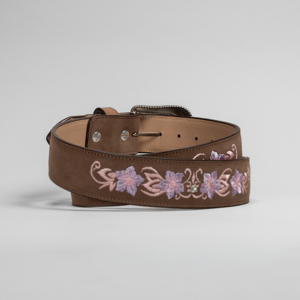 WOMEN'S JASMINE LEATHER ARTISANAL EMBROIDERY COWBOY BELT