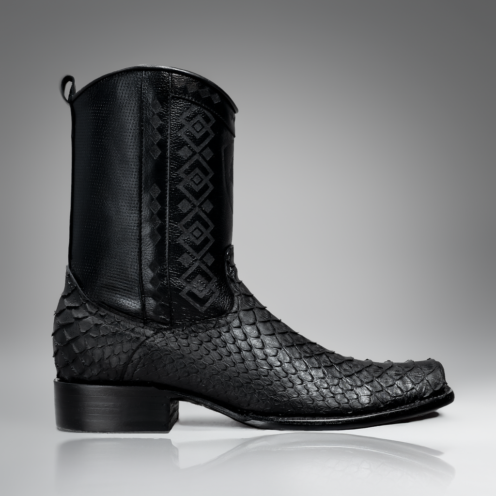MEN'S PYTHON SNIP TOE ZIPPER COWBOY BOOTS