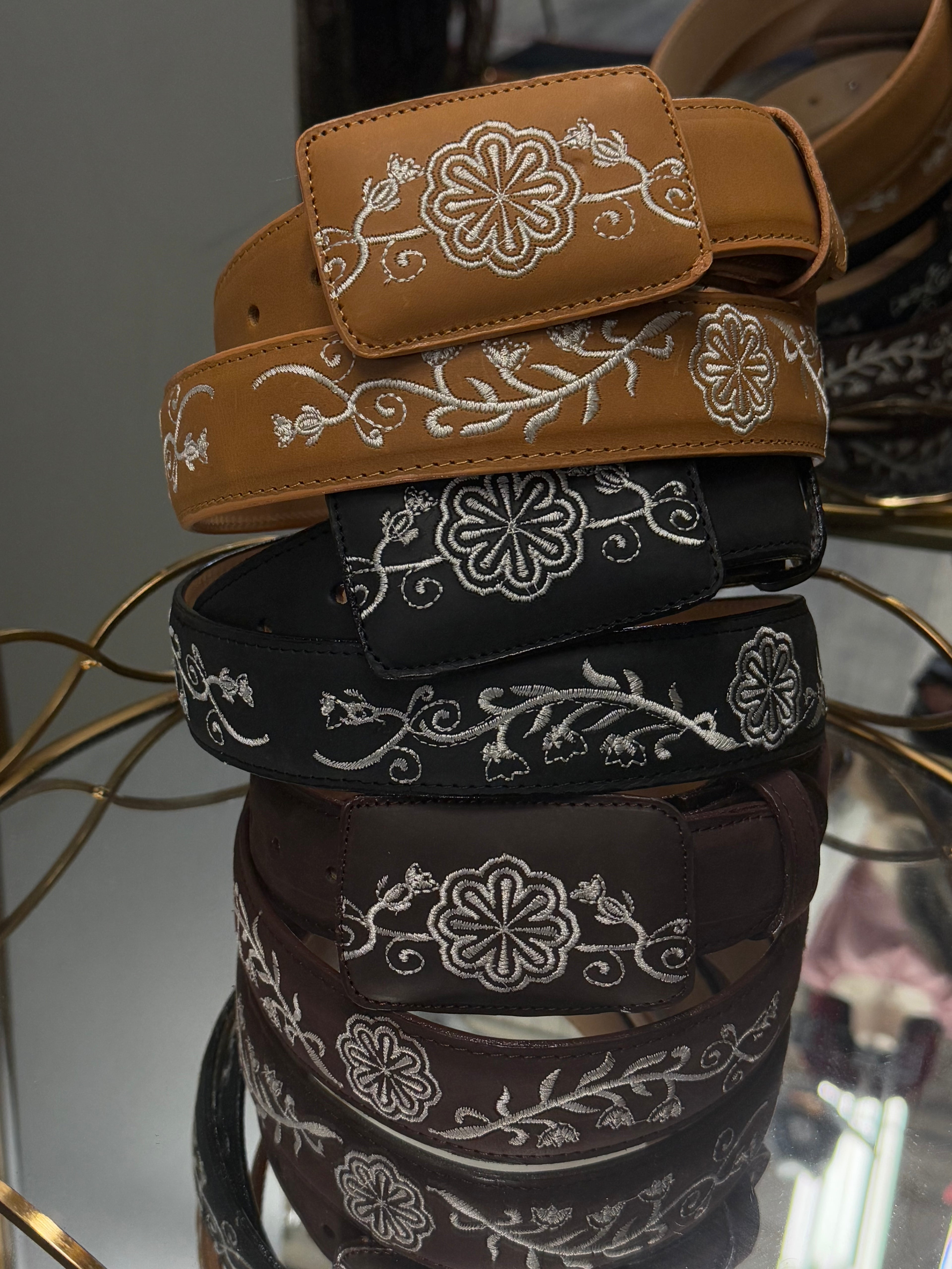 Women's Original Embroidered Leather Belt