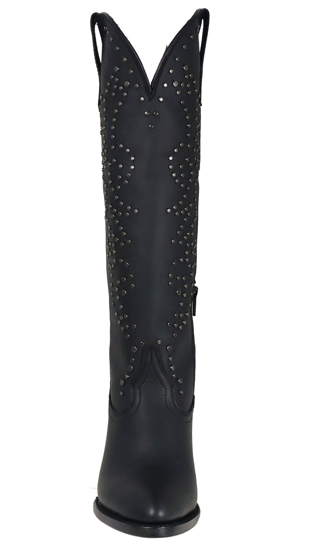 Taylor | All Leather Snip Toe Knee High Boots (Black)