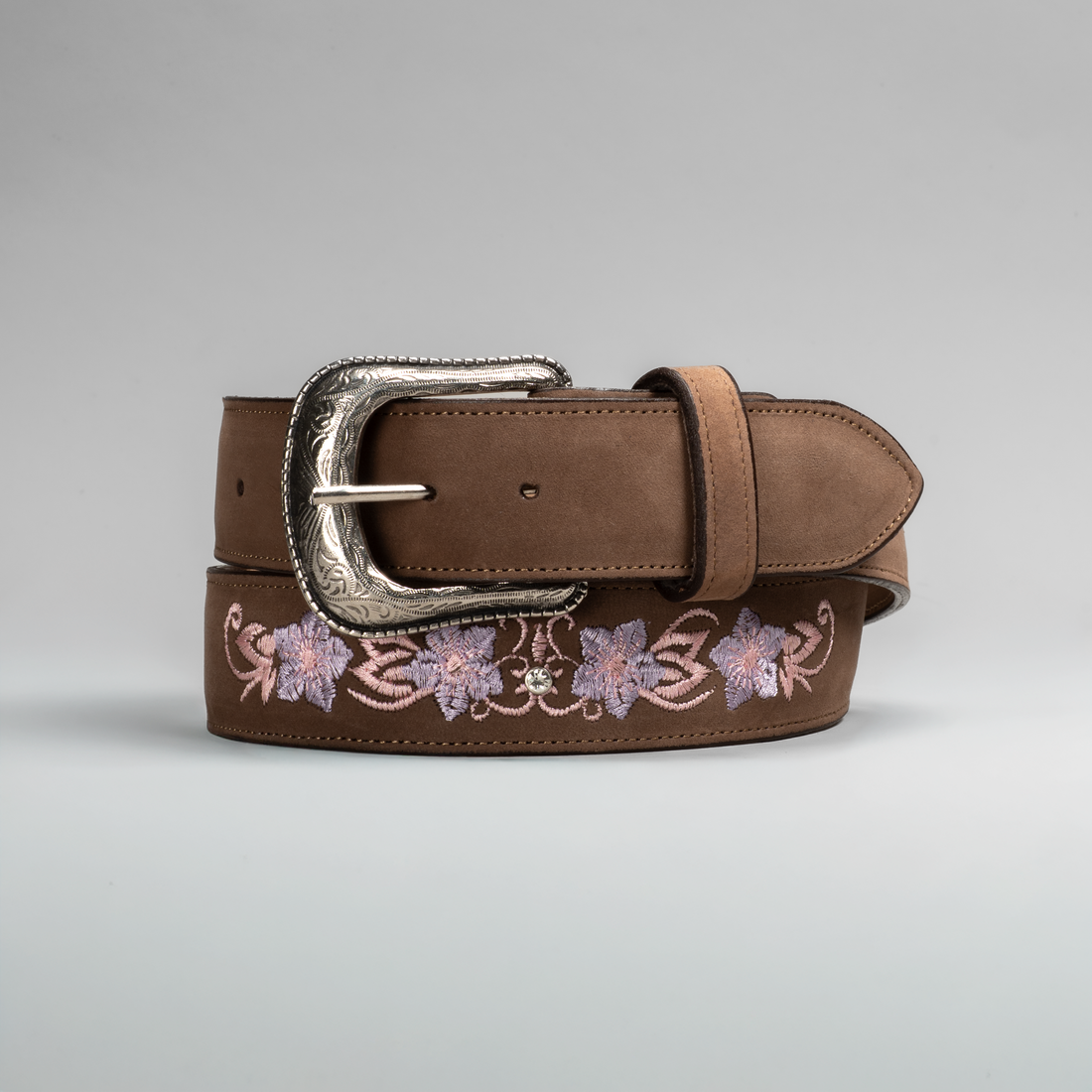 WOMEN'S JASMINE LEATHER ARTISANAL EMBROIDERY COWBOY BELT