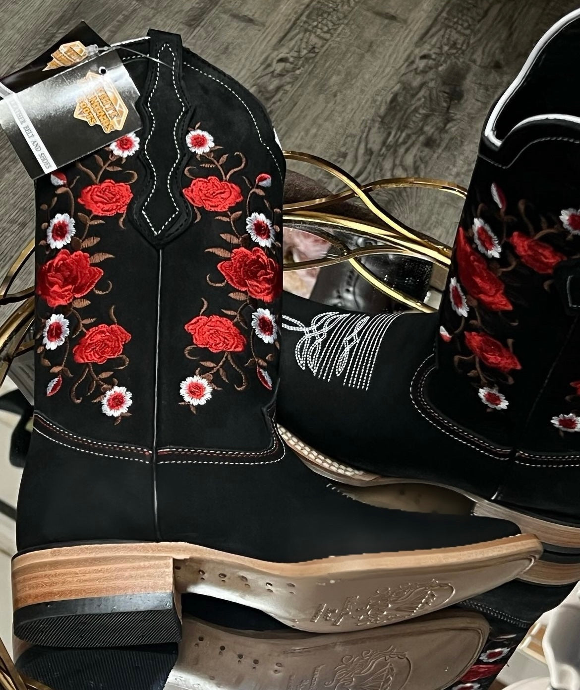 Flor Women’s Square Toe Boots (Black)