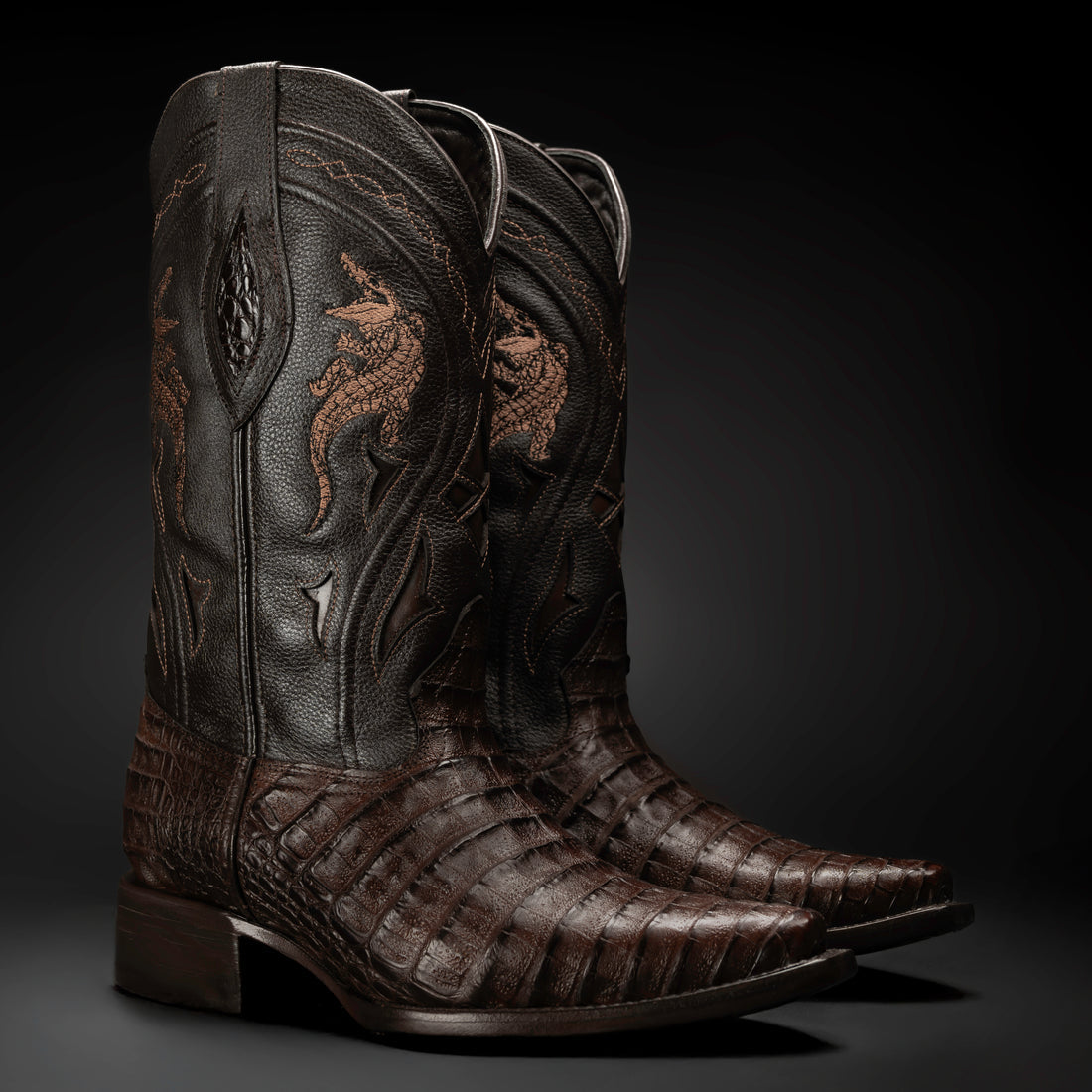 MEN'S 608 SNIP TOE EXOTIC CAIMAN BELLY WESTERN COWBOY BOOT