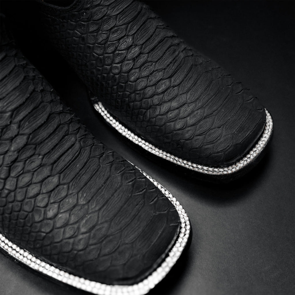 WOMEN'S BLACK MAMBA PYTHON TRIBUTE SQUARE TOE