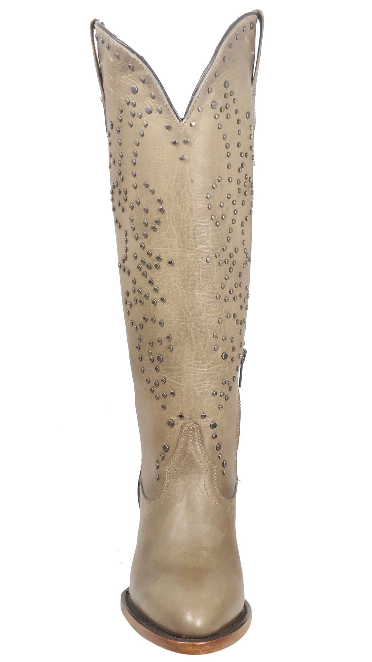 Taylor | All Leather Snip Toe Knee High Boots (Stone)
