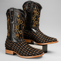 MEN'S BRAIDED LEATHER AND HAIR TRIBUTE SQUARE TOE BOOT