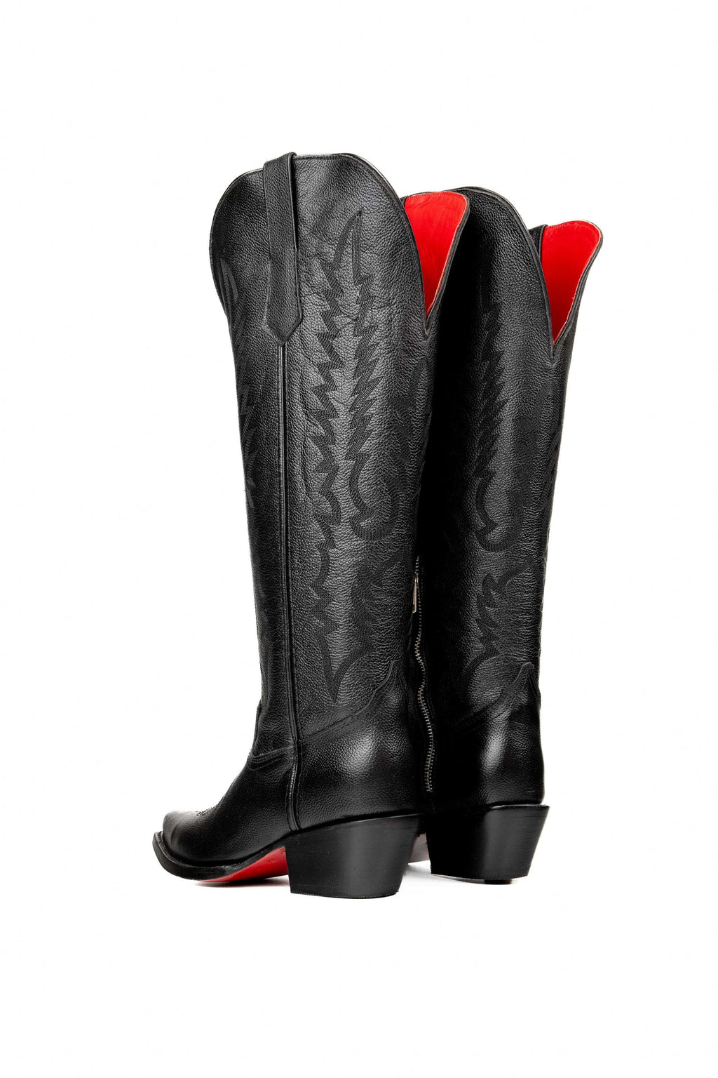Valentina| Tall Red Bottom Wide Calf Snip Toe Cowgirl Boot
